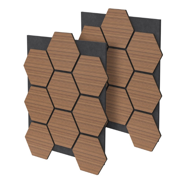 Lot de 2 Panneaux acoustiques hexagonaux Rustique – Authenticité & Chaleur | MURA