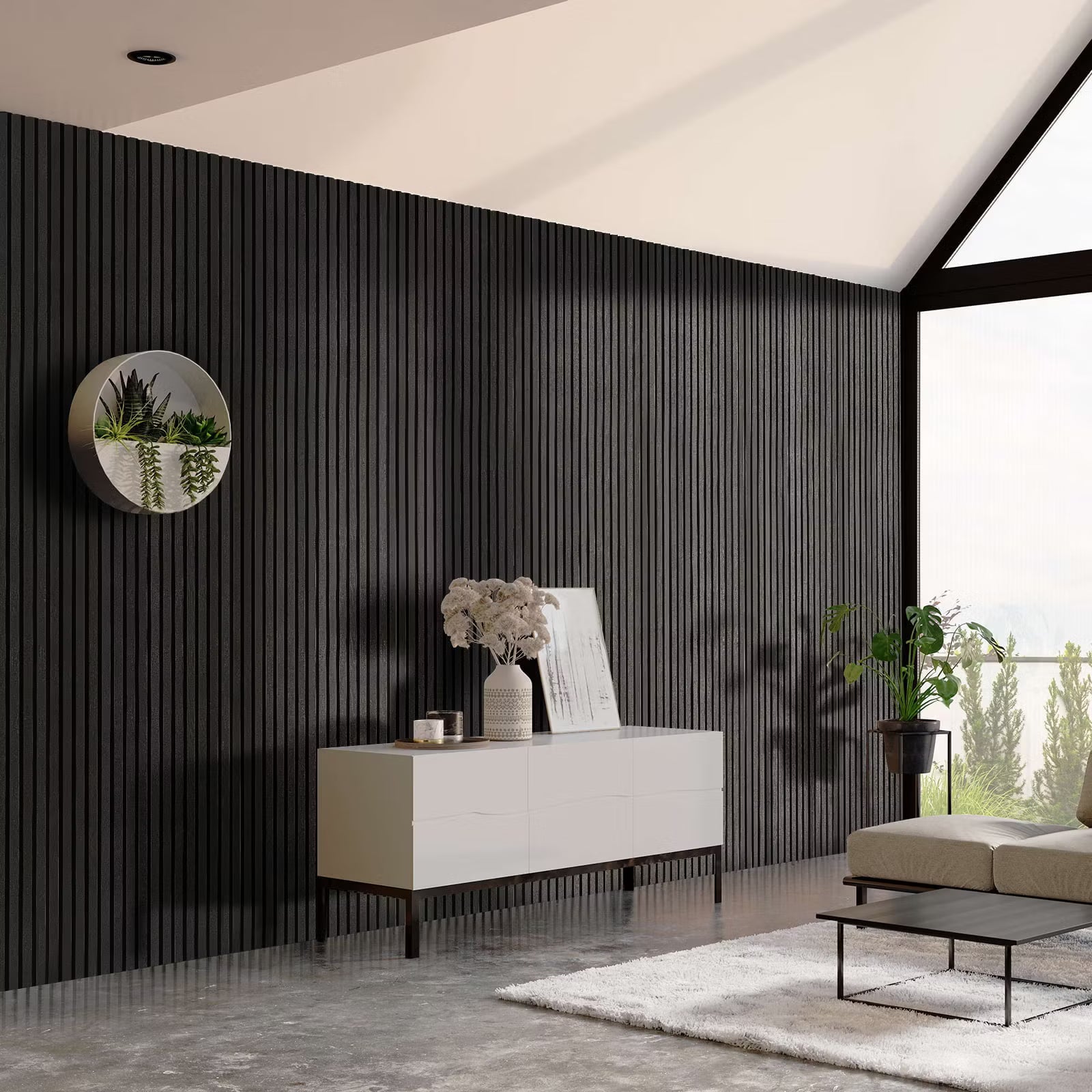 Panneau acoustique Bois Noir – Élégance Moderne | MURA