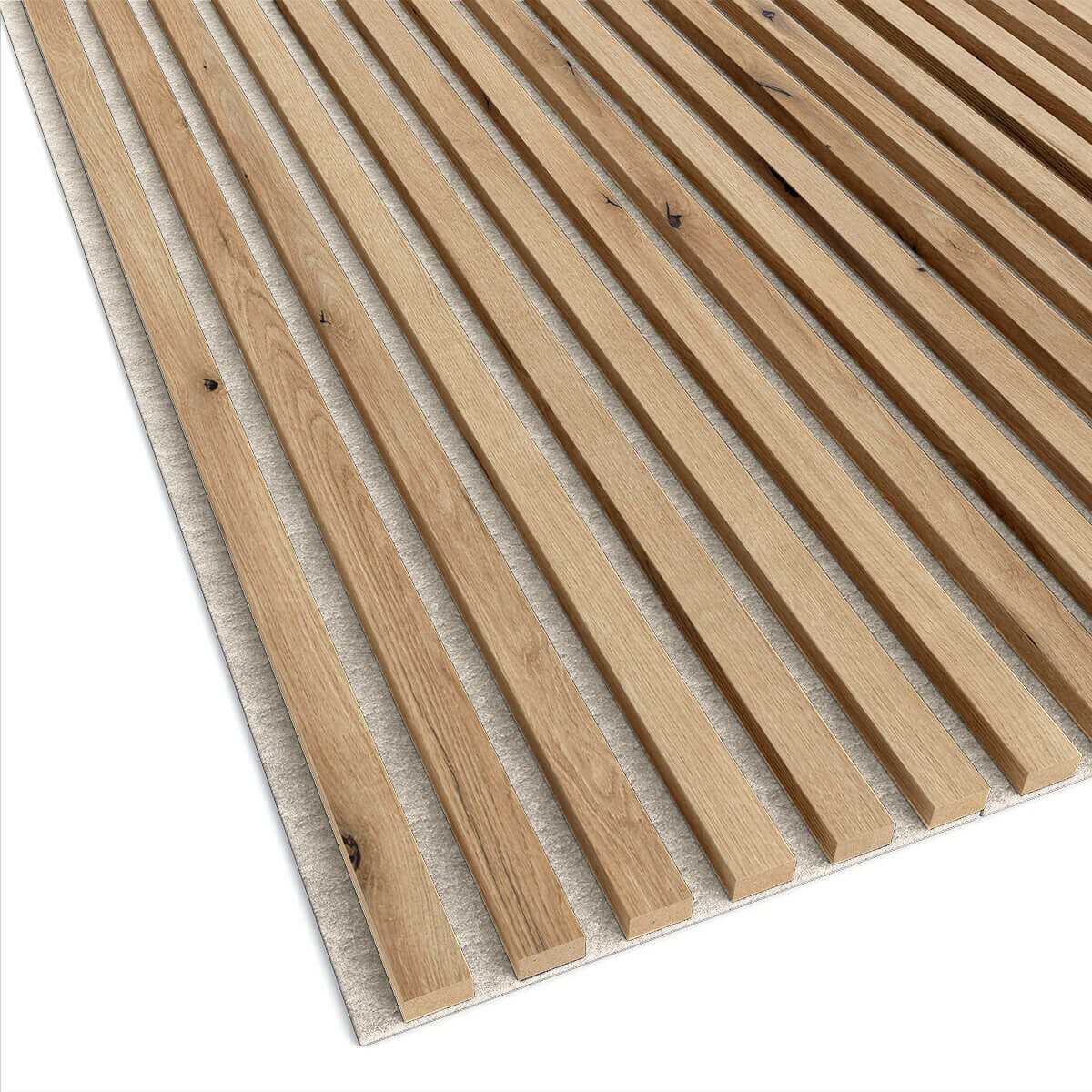 Panneau acoustique design Chêne Classique & Feutrine Beige – Harmonie & Élégance | MURA